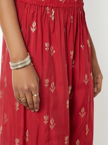 Max Women's Polyester Blend Kurta Set (COME58002A_RED