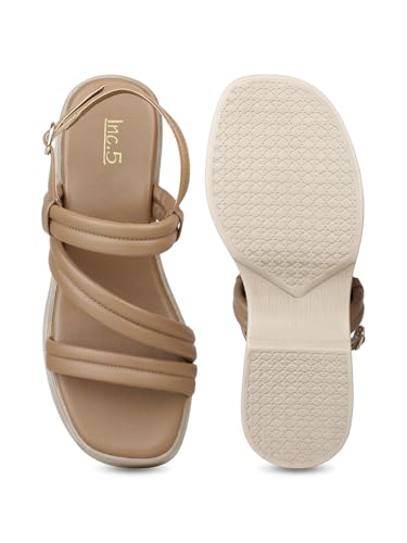 Inc.5 Womens Beige Smart Casual Solid Round Toe Heels
