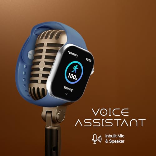 Fire-Boltt Ring X Smartwatch 2.01” Display with Always On Display, Bluetooth Calling, Wireless Charging, AI Voice Assistant, 100+ Sports Modes, Health Suite, 500+ Watchfaces (Blue S)