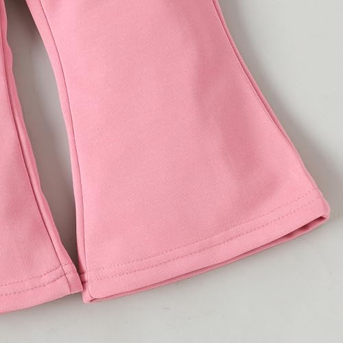 Hopscotch Girls Full Sleeves Pink 2-Pc Bow Applique Sweatshirt & Pants For Ages (2-3 Years)
