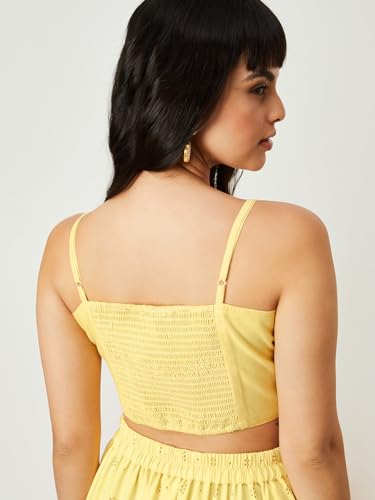 Max Women's Polyester Regular Shirt (CP34020YELLOW
