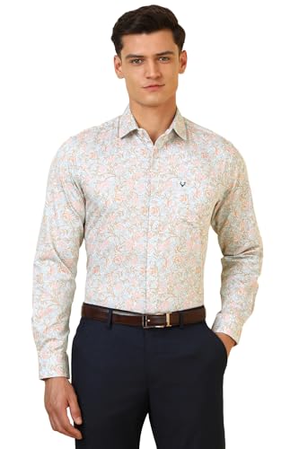 Allen Solly Men Light Blue Print Full Sleeves Formal Shirt
