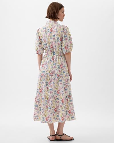 GAP Women's Cotton Classic Below The Knee Casual Dress (442528448_Multi Multicolour