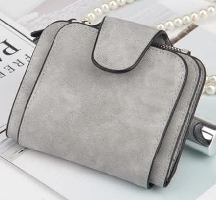 Cannagenix Wallet Women Tri-fold Design Soft Leather Material Clutches Coin, Cash Card Holder Small Purse for Women with Improved Zipper (Grey - Small)