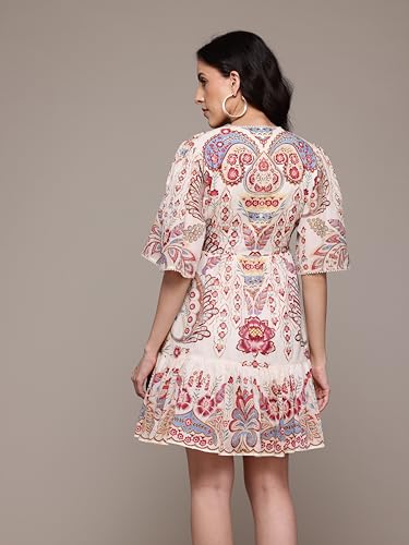 Label RITU KUMAR Ecru Alba Short Dress