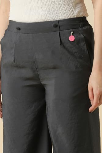 Women Grey Solid Casual Trousers