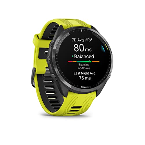 Garmin Forerunner 965 Running Smartwatch, Colorful AMOLED Display, Training Metrics and Recovery Insights, Amp Yellow and Black