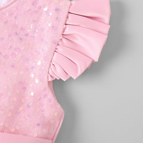Hopscotch Girls Pink Short Sleeves Sequin Embellished Dress for Age (18-24 Months)