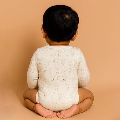 MOM'S HOME Organic cotton Baby Bodysuit | Pack of 5 | 3-6 Months