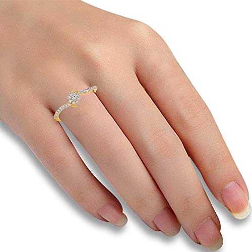 P.C. Chandra Jewellers 18 KT Yellow Gold and Diamond Metal Ring for Women
