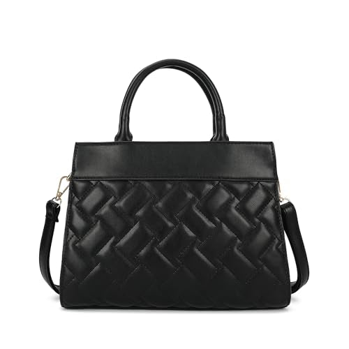 Fastrack Metroweave Satchel | Women’s Faux-Leather Satchel| Quilted Design, Gold Hardware & Dual Carry Options