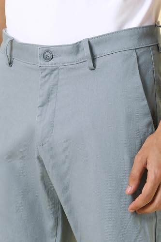 Men Grey Solid Casual Trousers