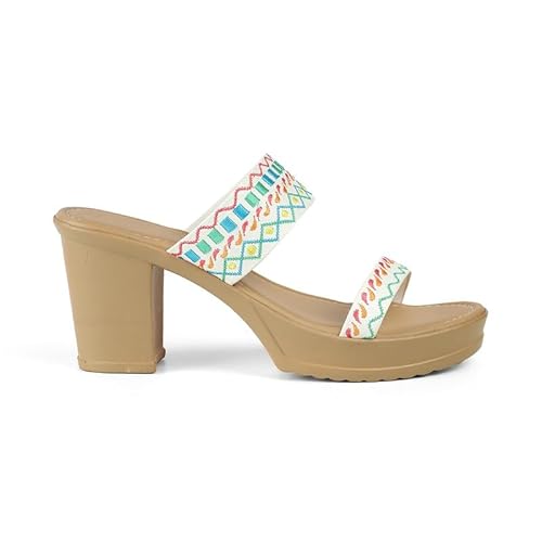 tresmode ATHENA White Women's Dress Block Heel Sandals in Size 4 UK / 37 EU