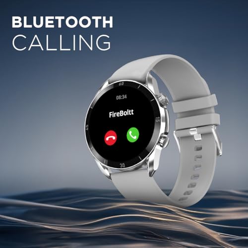 Fire-Boltt Legacy Luxury Smart Watch with 1.43” Super AMOLED, Bluetooth Calling, Wireless Charging, Voice Assistant, 110+ Sports Modes & Health Tracking, Smart Watch for Man & Woman– Grey S