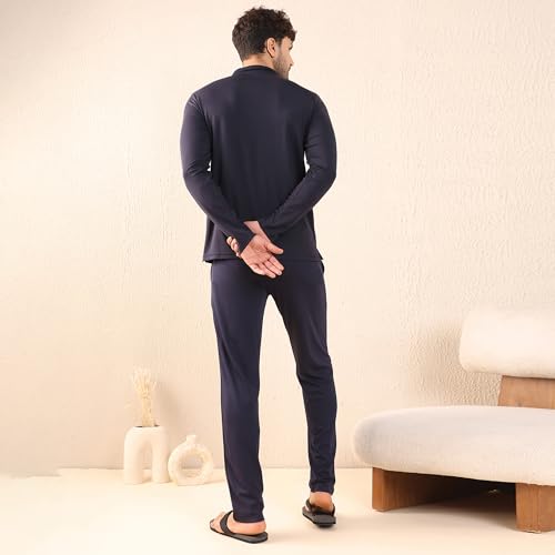 Sweet Dreams Men's Solid Printed Pyjama Set