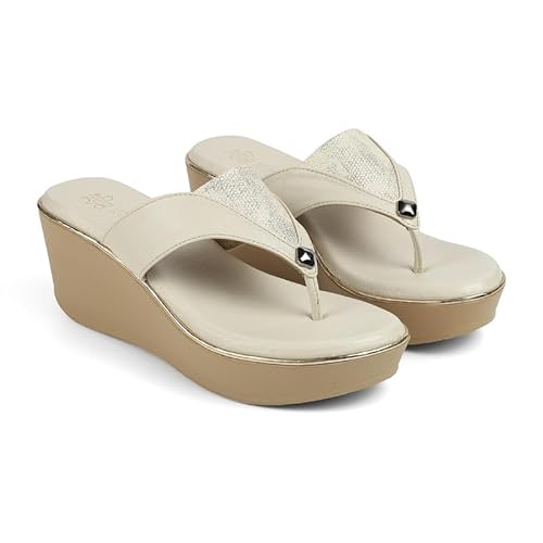 tresmode Jose Cream Women's Dress Wedge Sandals in Size 4 UK / 37 EU