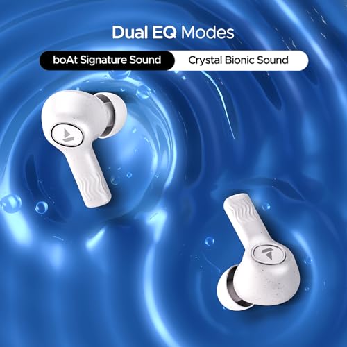 boAt Nirvana Ion ANC, Active Noise Cancellation(~32dB), 120Hrs Battery, App Support, Crystal Bionic Sound, 4Mics ENx, v5.3 Bluetooth Earbuds, TWS Ear Buds Wireless Earphones with mic (Quartz White)