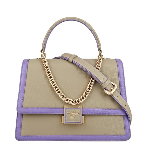 Da Milano Leather Satchel Bag for Women - White