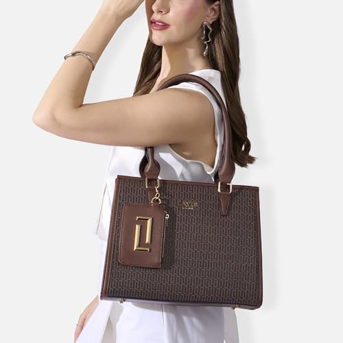 Lavie Luxe Women's Monogram Quad26 Medium Tote Handbag | Tote Bag For Work | Ladies purse | Stylish Shoulder Bag | Gift For Women
