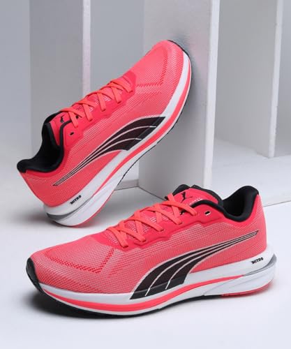 Puma Womens Velocity Nitro WNS Sunblaze-White-Black Running Shoe - SaumyasStore