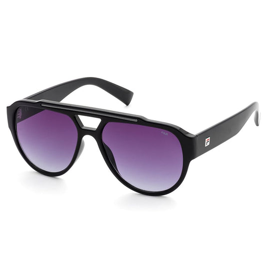 FILA sunglasses| 100% UV protected | Gradient | Full Rim | Pilot | Men | Large | Shiny Black-Shiny Dark Gun Acetate Frame | Smoke Gradient Lens