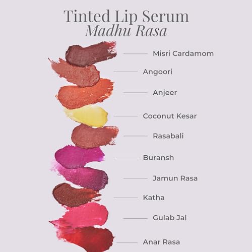 Forest Essentials Tinted Plumping Lip Serum Buransh | Natural Glossy Lip Tint with Natural Colour & Flavours | Clean, Cruelty-Free Makeup