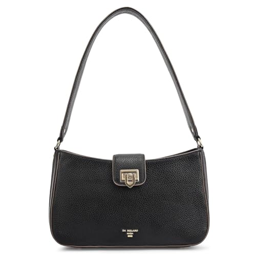 Da Milano Leather Black Shoulder Bag for Women (00426A-OL)