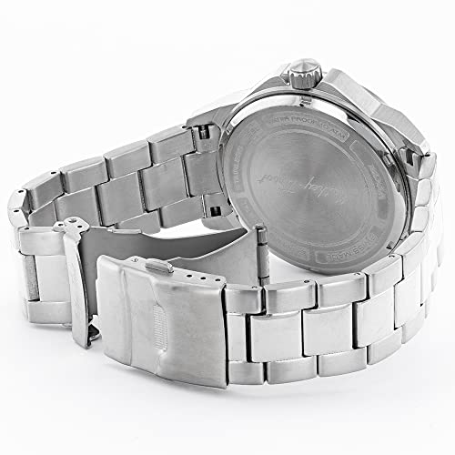 Mathey-Tissot Men’s Watch – Swiss Quartz Movement, Multi-Function Dial, Precision Timekeeping, Durable Construction, Everyday Style, Casual and Functional Timepiece for Men, DARK SILVER, 22MM, Mathey