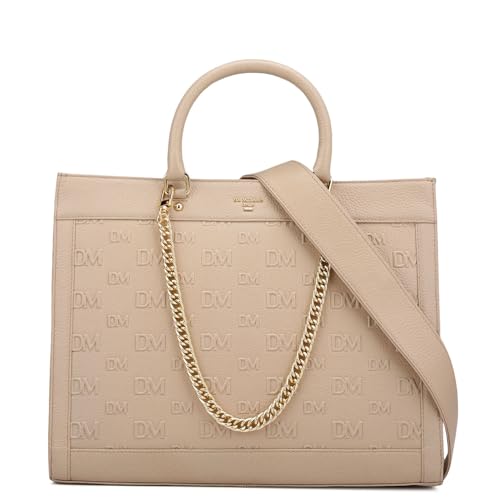 Da Milano Leather Book Tote for Women - White