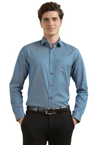 Allen Solly Men Blue Slim Fit Print Full Sleeves Formal Shirts