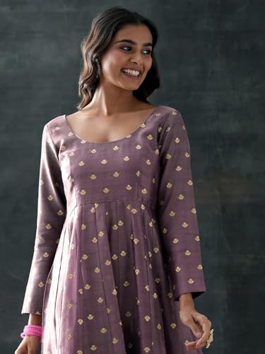 Libas Women's Silk Blend Kurta Set (400766_Mauve