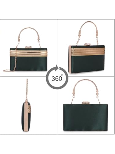 TOOBA Green Handicraft Beautiful Bling Box Clutch Bag for Wedding, Gift Family & Friends