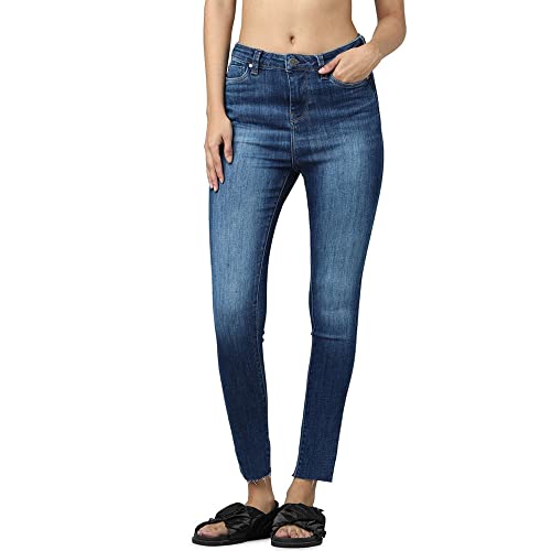 ONLY Women's Skinny Jeans (15285596-Dark Blue Denim_Dark 28)