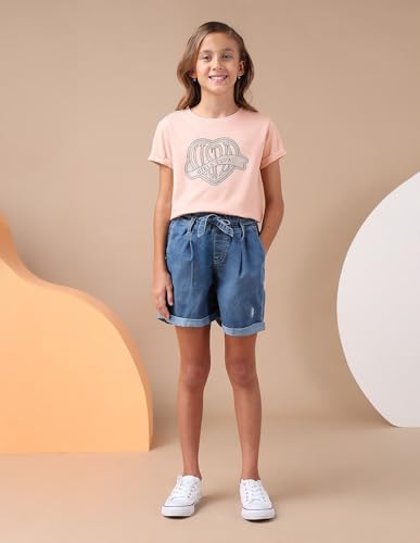 U.S. POLO ASSN. Girl's Relaxed Fit T-Shirt (UGSS25TSH227 Pink