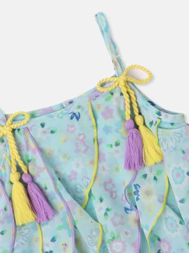 nauti nati Girl's Georgette A-Line Knee-Length Casual Dress (NNNGTW010182_Blue_18 Months-24 Months)