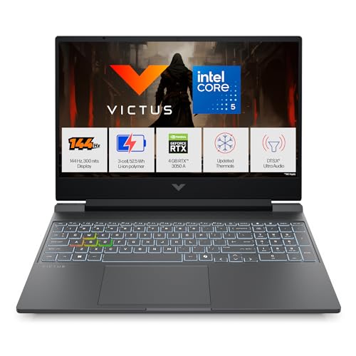 HP Victus, Intel Core 5 210H, 4GB RTX 3050 A (24GB DDR5, 512GB SSD) FHD, 144Hz, 300 nits, IPS, 15.6''/39.6 cm, Win11, M365* Office24, Mica Silver, 2.29kg, fa2500TX, Backlit, Gaming Laptop