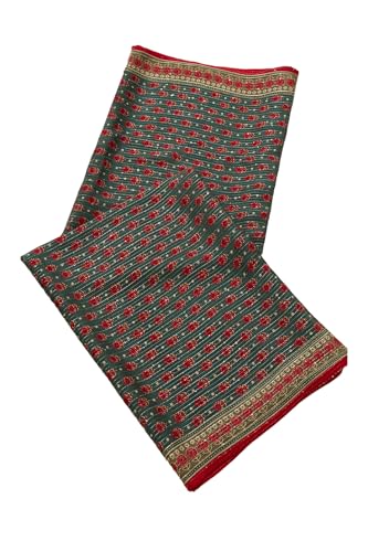 Soch Womens Grey Viscose Blend Floral Print Dupatta with Sequins