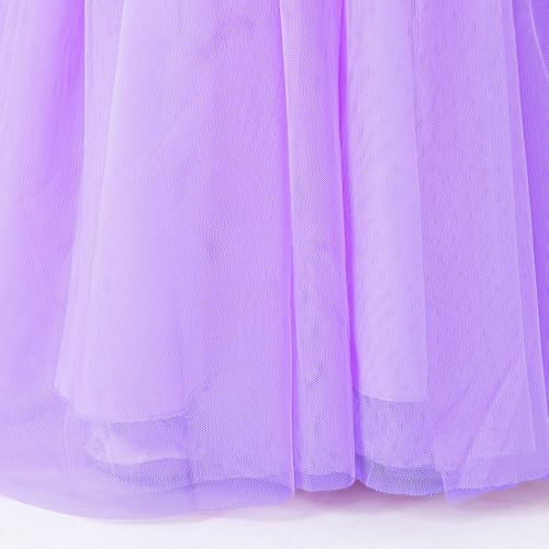 Hopscotch Girls Purple Sleeveless 3D Butterfly Applique Ruffled Gown for Age (9-12 Months)