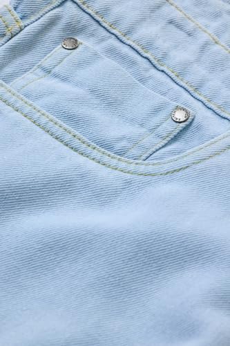 SNITCH Men Jeans | Baggy Fit with Mid Rise & Wide-Leg Design | 100% Cotton Woven Fabric with Light Fading | Casual & Streetwear Style for Summer Comfort |Light Blue