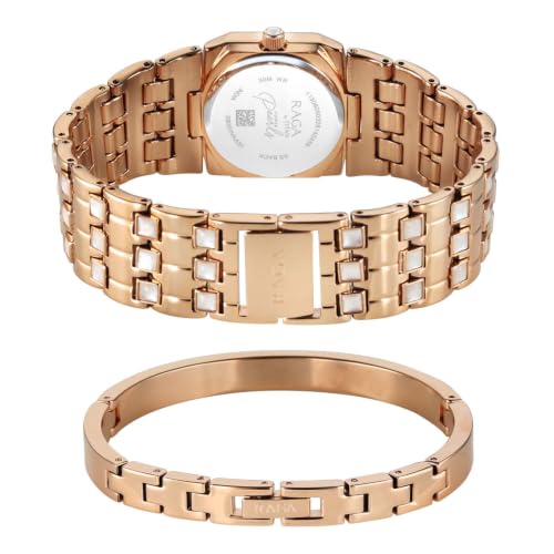 Titan Raga Women Power Pearls 2.0 Mother of Pearl Dial Watch - 2805WM01F