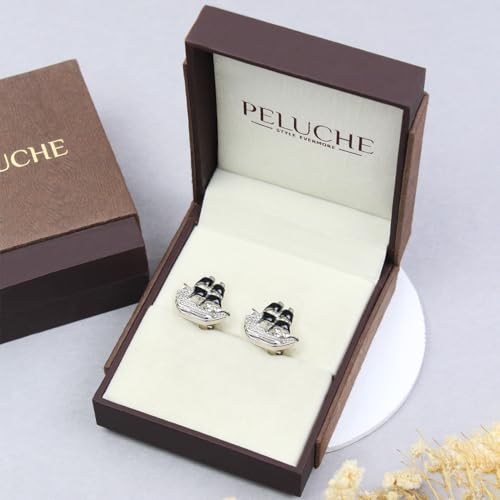 Peluche Men's Bon Voyage Enamel Cufflinks (Black)
