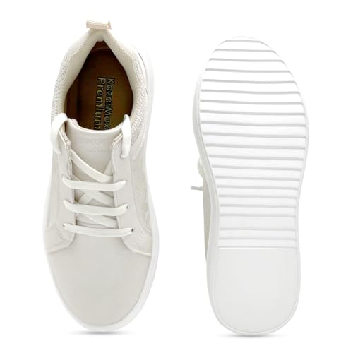 KazarMax Premium AERO Kicks Women Beige Party Sneakers -7 UK