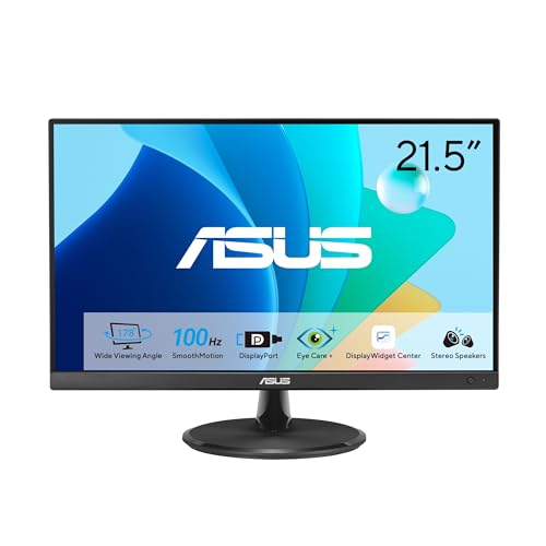 ASUS 22" Eye Care Monitor (VP229QF) - 100Hz, IPS, Full HD, 99% sRGB, Frameless, Adaptive Sync, DisplayPort, HDMI, Low Blue Light, Flicker Free, Wall Mount
