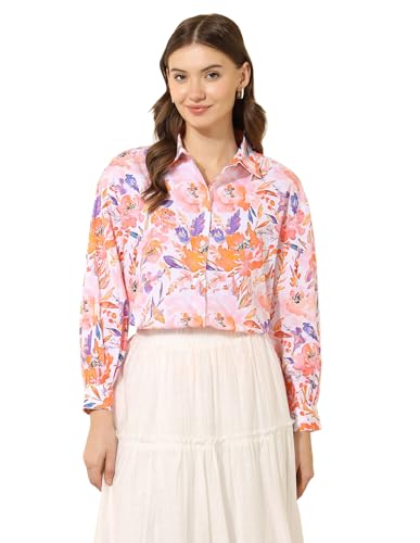 U.S. POLO ASSN. Relaxed Fit Floral Printed Shirt (UWSS25SHT187_Multi-Colour_XL)