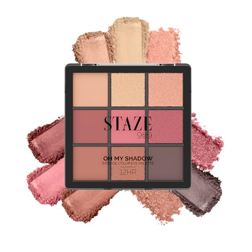 Staze 9to9 Oh My Shadow Eye Palette | Ultra-pigmented | 12 Hrs Long Lasting and Easily Blendable | Mix of Matte & Shimmer Eyeshadows | 01 Cocktail | 11g