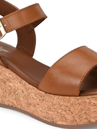 Delize Tan Light Leather women lightweight, leather, clog sandals 62641A-41