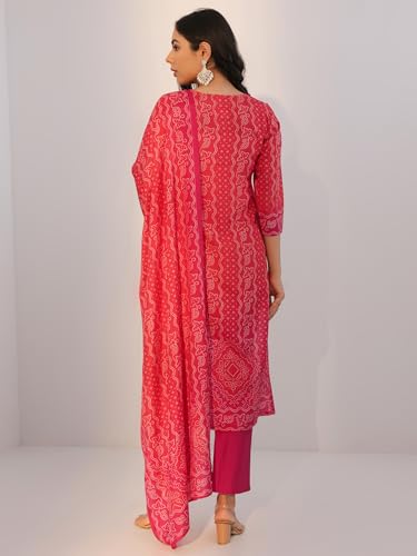 Libas Women's Silk Blend Kurta Set (400314R_Red