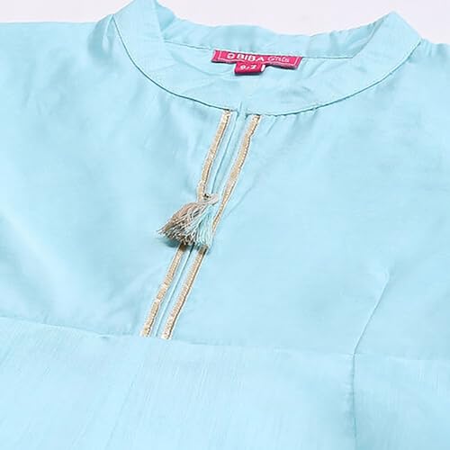 Biba Girls Polyester Kalidar Printed Suit Set(KW5020E_3_Blue)