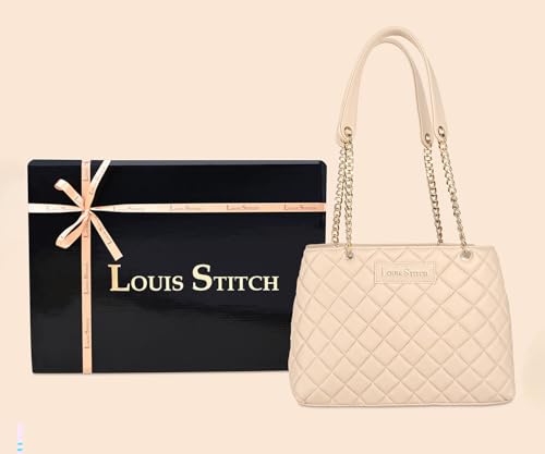 LOUIS STITCH Stylish Beige Handbag for Women | Multi Pocket Ladies Satchel Handbag for Travel, Office, College | LDB-12-CUSBNU