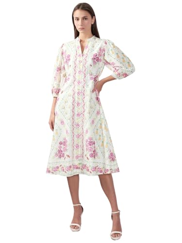 VERO MODA Women's Fit and Flare White Dress